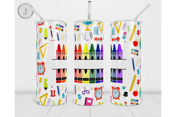 20oz Back to School Tumbler Crayon Wrap: A Digital Design for Custom Creations