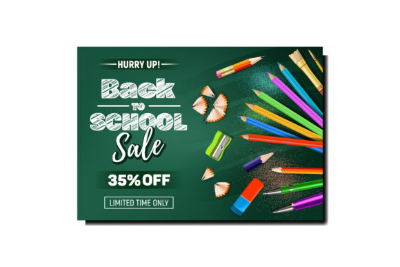 Back to School Advertise Bright Banner for Educational Marketing