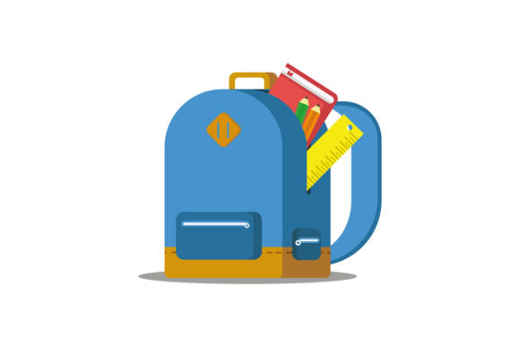 Back to School. Bag with Stationery